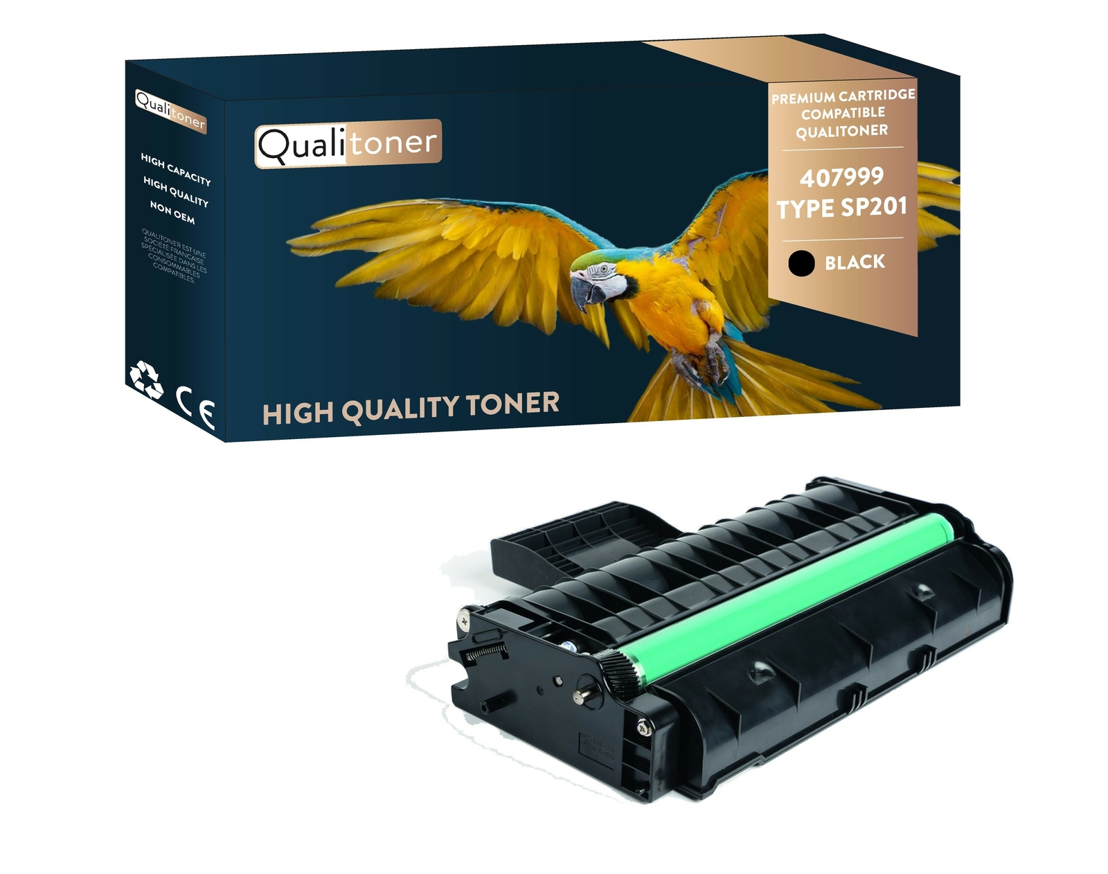 Toner noir SP201 compatible Ricoh Aficio Qualitoner pour des textes ultra nets