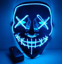Fancy Dress Halloween LED Scary Purge Mask Cosplay Costume Light up with Remote