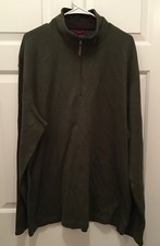 NWT Tommy Hilfiger Men's 100 Cotton 1/4 Zip Olive Green Pullover Sweater 2XL