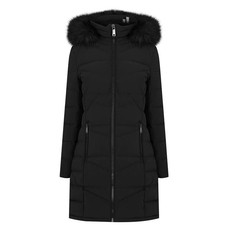 Womens Calvin Klein Stretch Puffer Coat Black Size 16(xl) Rrp £250 #r