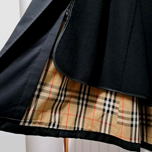 VTG Burberrys London Trench Coat Mens 42 Black House Check Removable Wool Liner - Picture 4 of 24