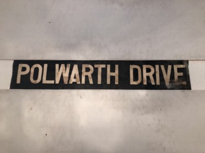 Newcastle 1960 s Linen Bus Blind 34'' - Polwarth Drive