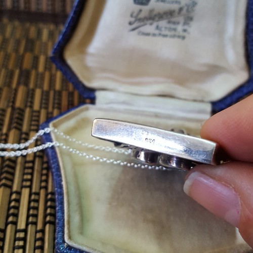 Vintage 925 Sterling Silver Necklace, Australian Opal, Mother Of Pearl Pendant - Picture 8 of 9