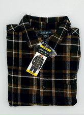 Eddie Bauer Men's Bristol Flannel Shirt Rosin Loden Plaid- Size M