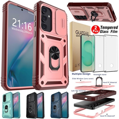 Für Samsung Galaxy S25 Plus / S25 Ultra Ring Hülle Schutzhülle Hartglas