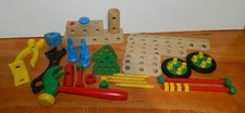 VINTAGE Brio WOODEN Parts Tools Bag LOT of 50 Pieces