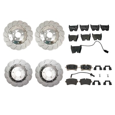 SHW Performance OEM Front Rear Brake Kit Rotors Genuine Pad Set for RS5 ...