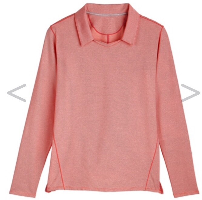 New COOLIBAR Golf Polo Shirt Orange UPF 50+ UV Sun Protection