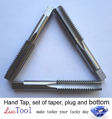 3/4-10 UNC Hand Tap Set-Taper Plug Bottoming GH3 Limit 4 Flute HSS Bright Thread
