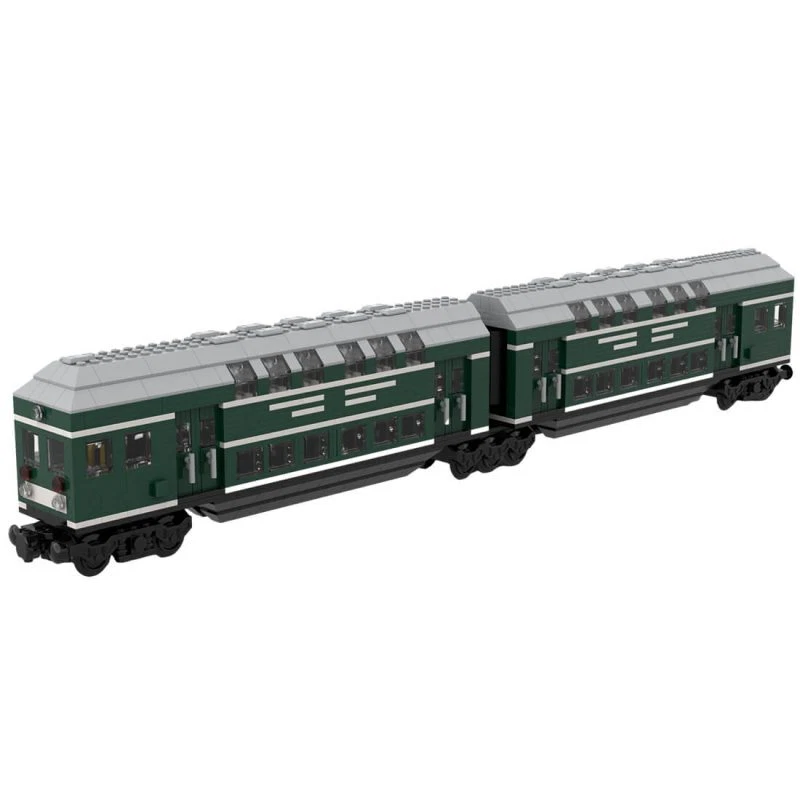 Custom MOC-139977 German Trains Carriage Doppelstockwagen Model (1614 Parts) - Image 2 of 4