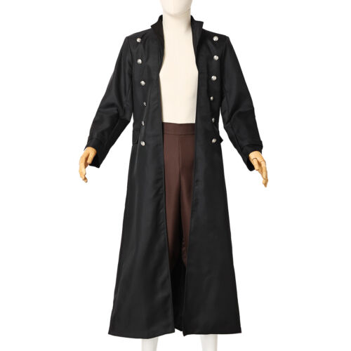Herren Gothic Steampunk Smoking lange Jacke Mantel Halloween Vampir Cosplay Kostüm - Bild 9 von 16
