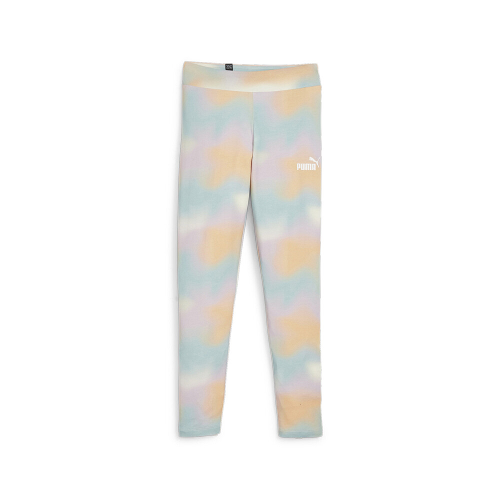 Puma Essential Summer Daze Graphic Leggings Youth Girls Orange Athletic Casual 6