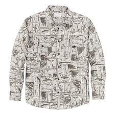 Filson Lightweight Alaskan Guide Shirt New Fish Stone Brown Cutwork 4oz Cotton