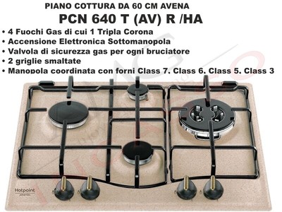 Piano Cottura Hotpoint cm.60 Tradizione PCN 640 T (AV) R /HA 4 Fuochi Avena  | eBay