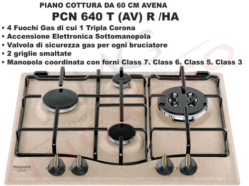 Piano Cottura Hotpoint cm.60 Tradizione PCN 640 T (AV) R /HA 4 Fuochi Avena  | eBay