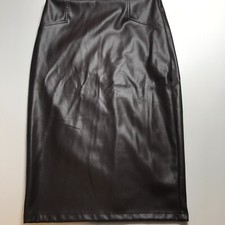 Shein Skirt Womens Sz M Brown Faux Leather Midi Pencil Night Out Party Cocktail