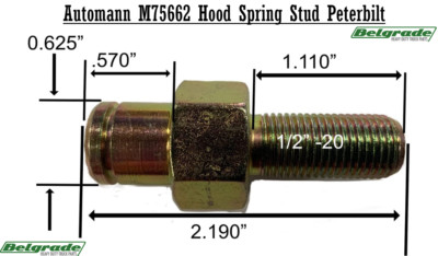 Automann M75662 Hood Spring Stud Peterbilt 1303662 for 378 379