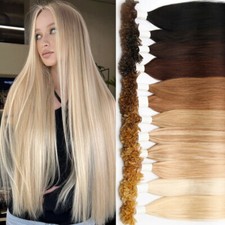 Fusion Pre Bonded Keratin Nail U Tip Remy Human Hair Extensions THICK 100PCS USA