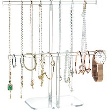 2-Tier Acrylic Jewelry Organizer Stand for Necklace Display Ring  Watch Display