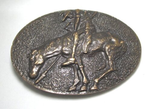 End of the Trail Messingguss Schnalle Italien # 13428 3 1/2” x 2 3/8” Lot 49a3