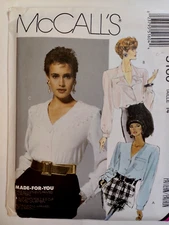 Blouse Shirt Top 14 Blouse McCalls 5160 Sewing Pattern McCall's Button V Neck