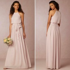 BHLDN $230 Donna Morgan Alana Bridesmaid Wedding Formal Dress Sz 8 - Palest Pink