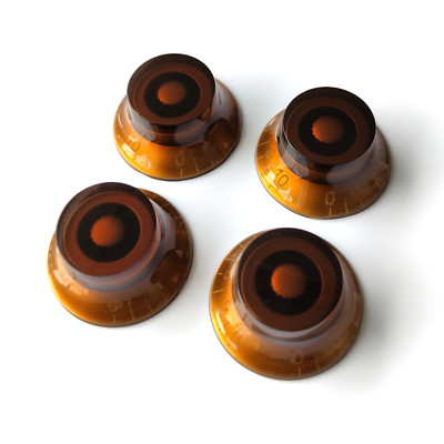 Top Hat Speed Control Knobs   Volume Tone for Gibson & Epiphone Les Paul   Amber