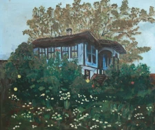 1994 impressionist oil painting landscape signed