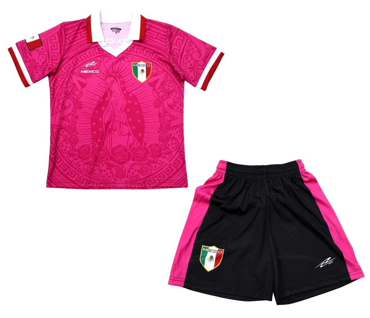 Arza Youth Soccer Uniform Virgen de Guadalupe Mexico Kids Pink | eBay