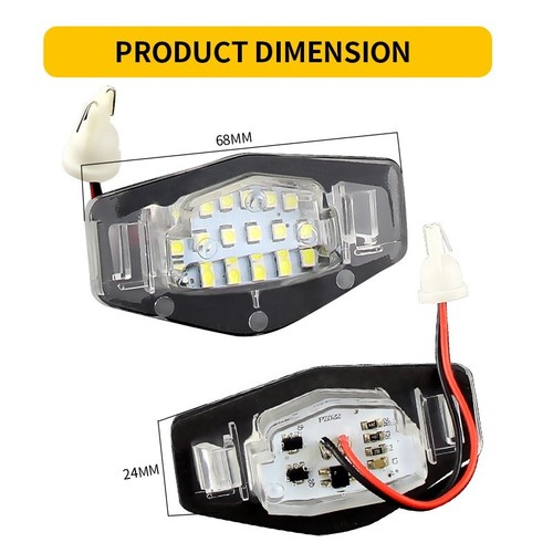 2x White 18-SMD LED License Plate Light For Honda Accord Civic Pilot MRV Legend Odyssey