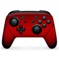 Nintendo Switch Pro Controller Skin Decal Vinyl Wrap - Red Carbon Fiber look
