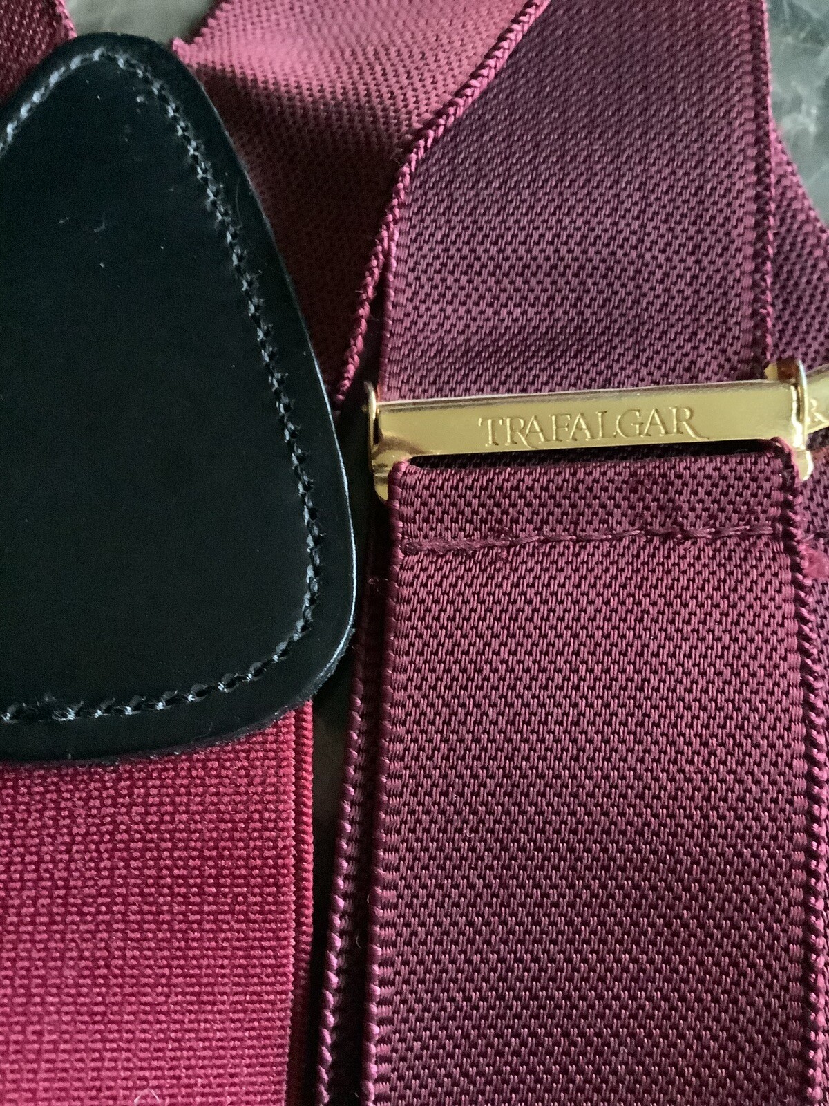 Trafalgar Solid Burgundy Silk Adjustable Gold Har… - image 3