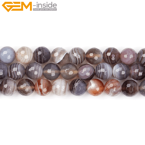 Natural Botswana Agate Round Gemstone Loose Beads For Jewellery Making 15" UK - Picture 54 of 60