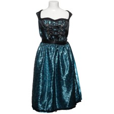 Landhaus, Dirndl, Größe: 48, Blau/Schwarz, Spitze, Damen #xGb