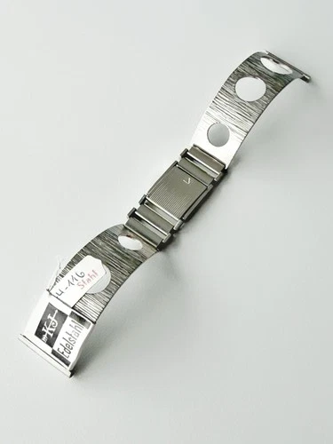 Vintage 20mm KJ Edelstahl German Curved Rally 1960's Watch Bracelet NOS