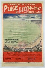 POSTER AFFICHE Lion Sur Mer Plage