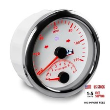 3.34inch 85MM Speedometer 0-120MPH 8000 RPM Tachometer DC12V for Car White