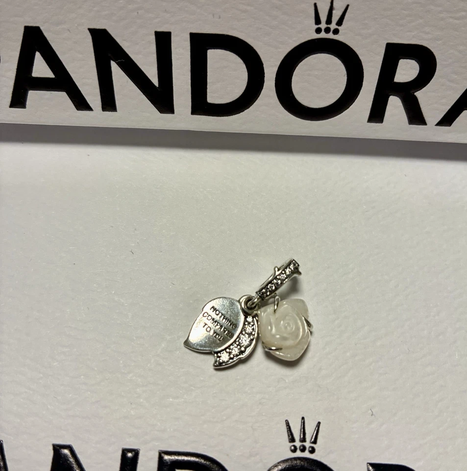 Original Pandora Charm Weiße Rose Anhänger Dangle - Bild 2 von 3