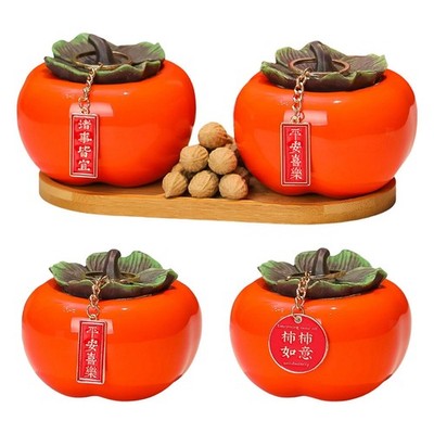 Sealed Jar Persimmon Ceramic Tea Caddy Creative Teapot Portable Puer Sealed