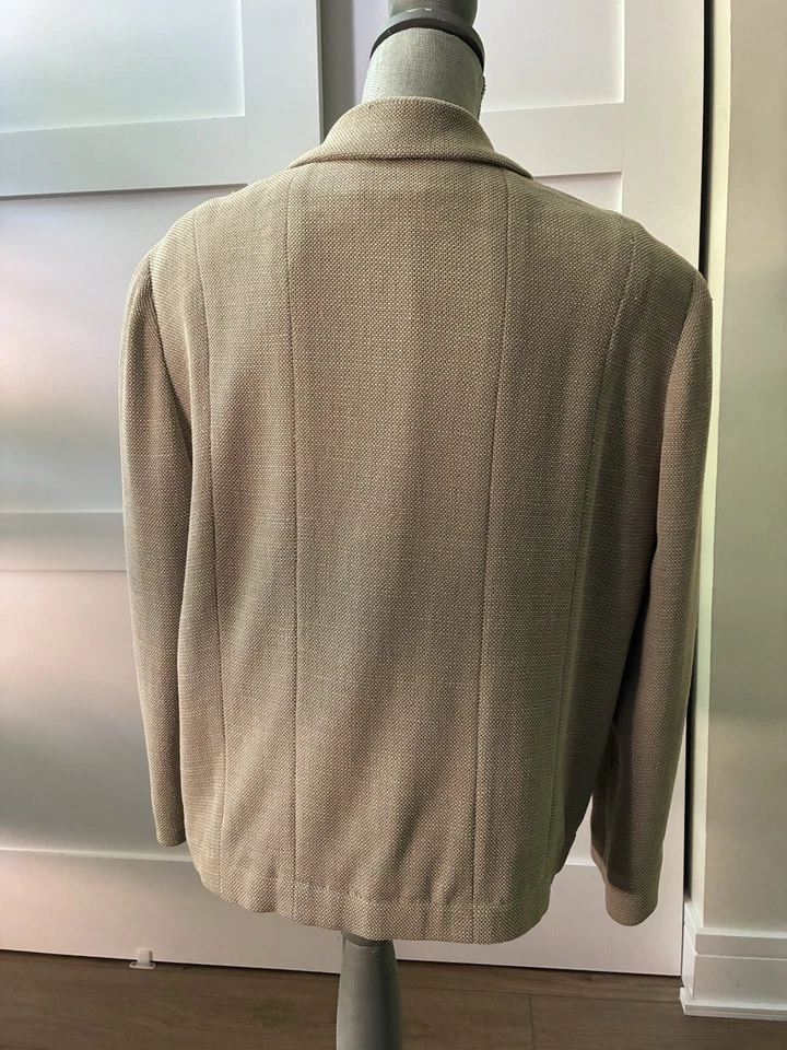 Carlisle 女式棕褐色西装夹克,复古羊毛混纺,10 码 — 第 3/4 张图片