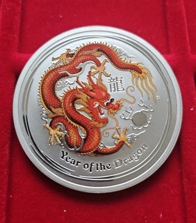 Moneta Argento 2 OZ Oncia Year Of The Dragon 2 Dollars Canada 2012 Silver