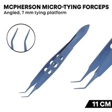 McPherson Micro Tying Forceps Angled Tweezers 7mm Ophthalmic Eye Instruments