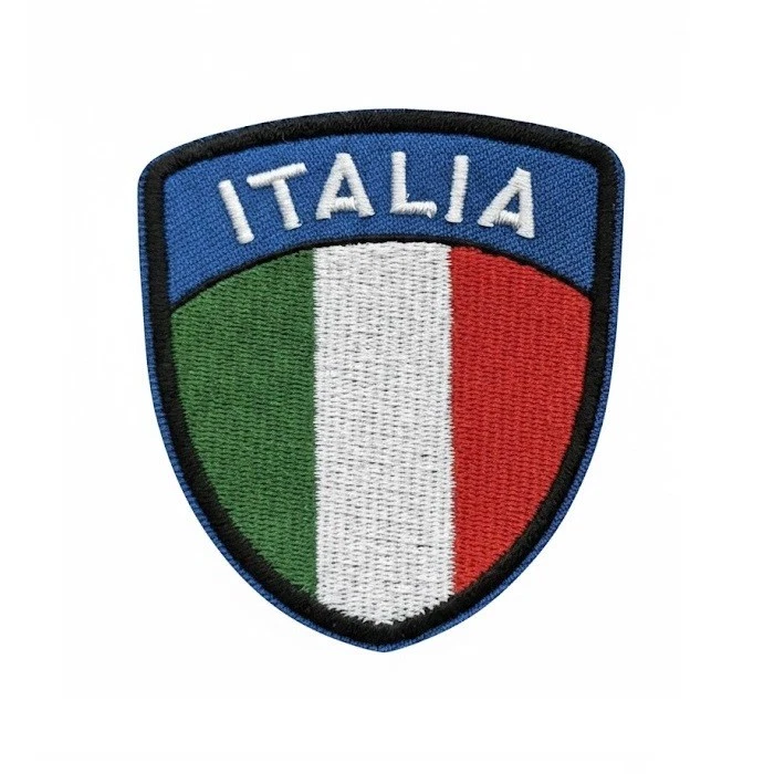 Toppa / Patch Adesivo Scudetto Italia Per Tessuti - Nuovo (Made In Italy)