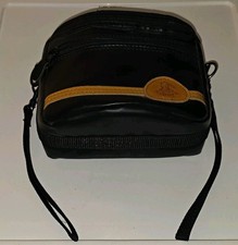 Vintage Leather MohawkCompact Camera Case/Pouch, Zippered Padded, Strap, Black