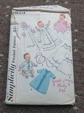 Simplicity Sewing Pattern 2823 Infants Layette, Dress & Bonnet with Transfer