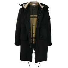 Stone Island DAVID-TC Layered Long Coat Black V0029 43503024