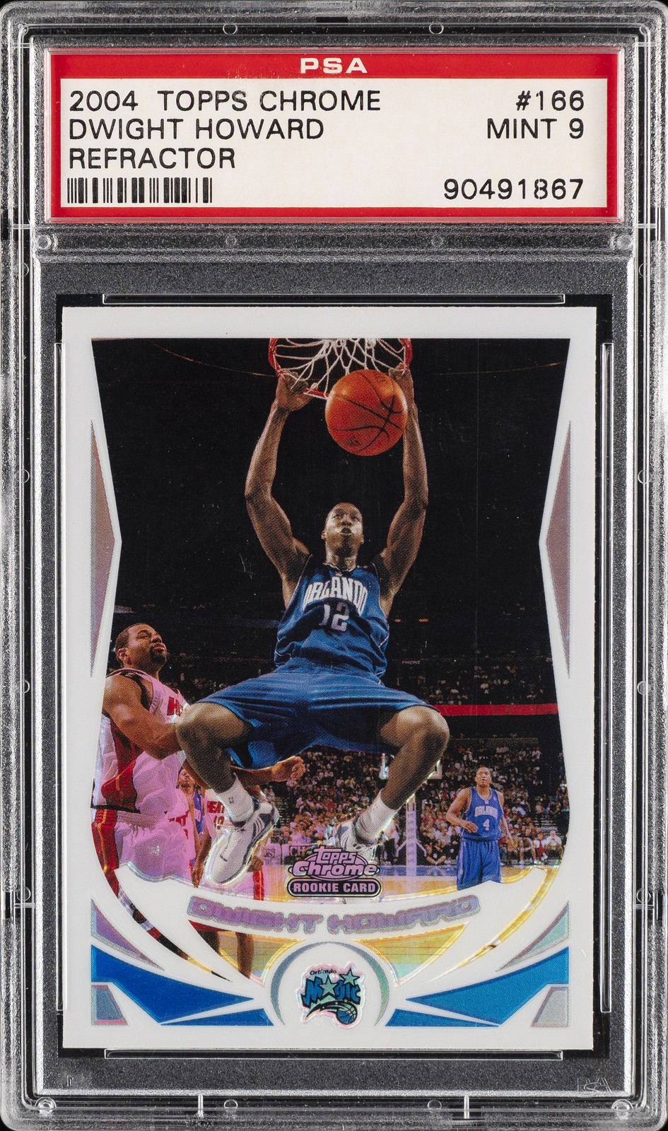 2004 TOPPS CHROME REFRACTOR #166 DWIGHT HOWARD ROOKIE RC PSA 9