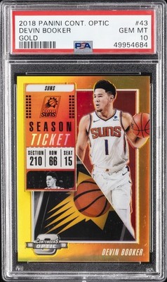 2018 CONTENDERS OPTIC GOLD #43 DEVIN BOOKER 5/10 PSA 10