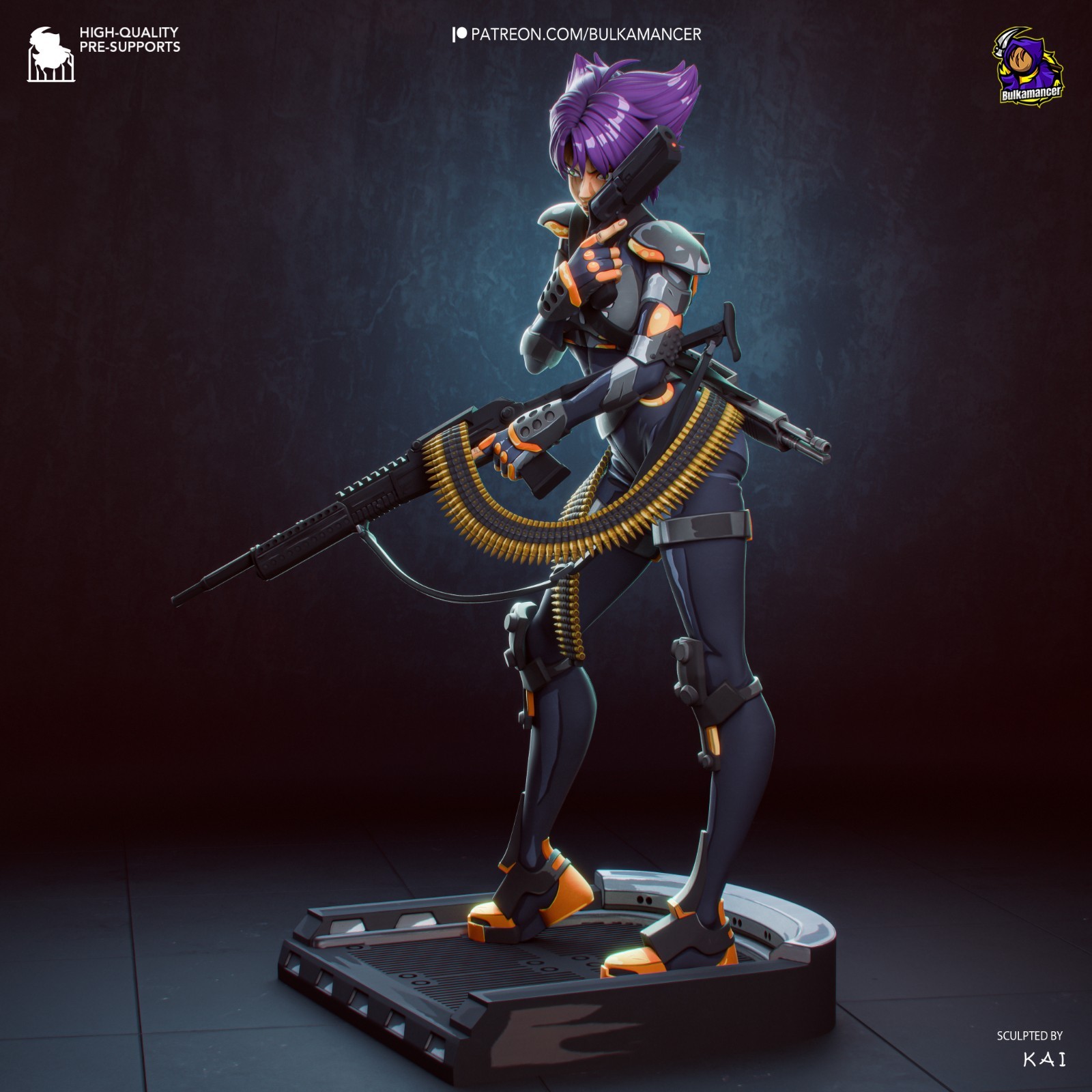 Figurine résine Oni Konoko 22,4cm statuette Bulkamancer non peinte à customiser - 3