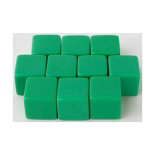 Koplow Blank Dice d6 16mm Blank Green (10) New